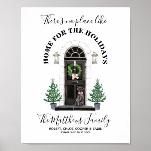 Poster Labrador Retriever Black Lab Home pour les fêtes