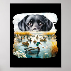 Poster Labrador Retriever Chiens Chiens Nous Drapeau Chas