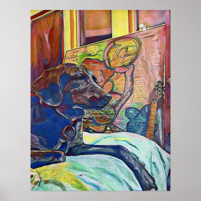 Poster Labrador Retriever Custom Art (Devant)