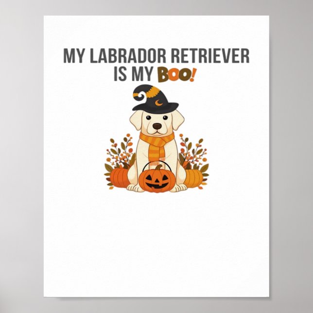 Poster Labrador Retriever Halloween Chien drôle Éffrayant (Devant)