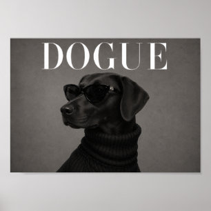 Poster Labrador Retriever Noir Chic Mode Art Canin Prin