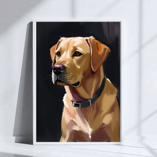 Poster Labrador Retriever   Peinture de chien animal de c