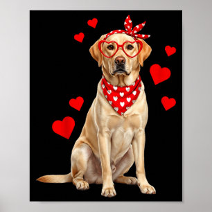 Poster Labrador Retriever Saint-Valentin Amoureux des Chi