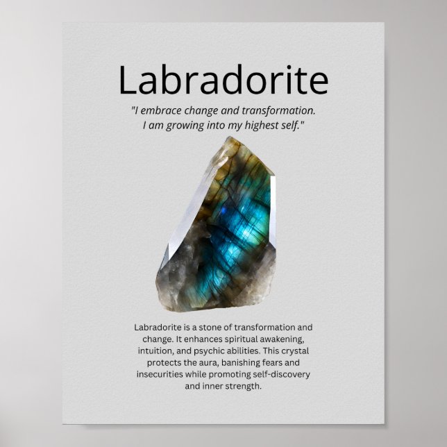Poster Labradorite Crystal Signification (Devant)