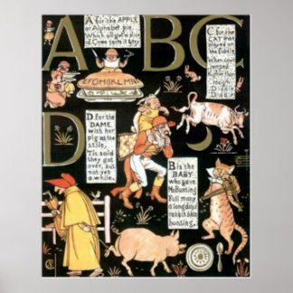 Poster L'Absurde ABC Enfants Vintages Imprimer