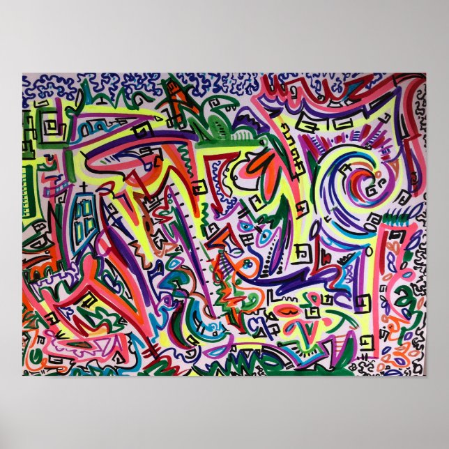 Poster Labyrinthe d'art abstrait (Devant)