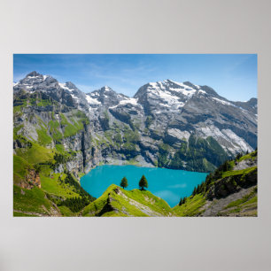 Poster Lac alpin Oeschinensee en Suisse