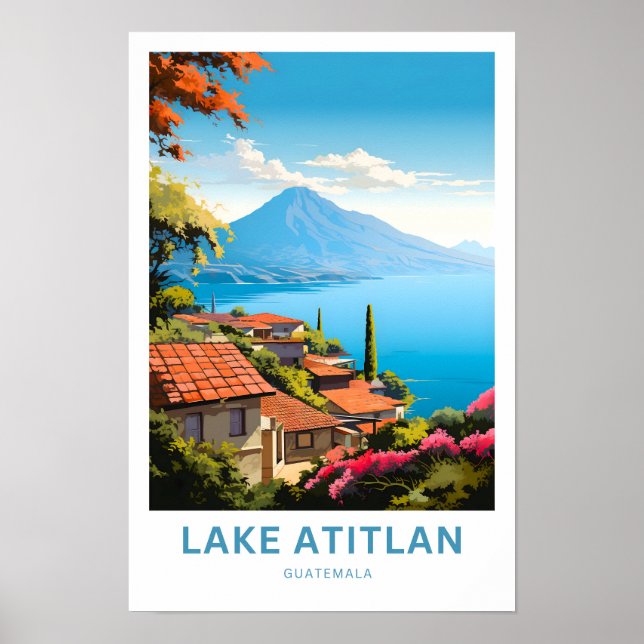 Poster Lac Atitlan Guatemala Imprimer (Devant)