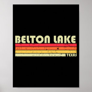 Poster Lac Belton Texas pêche drôle camping été
