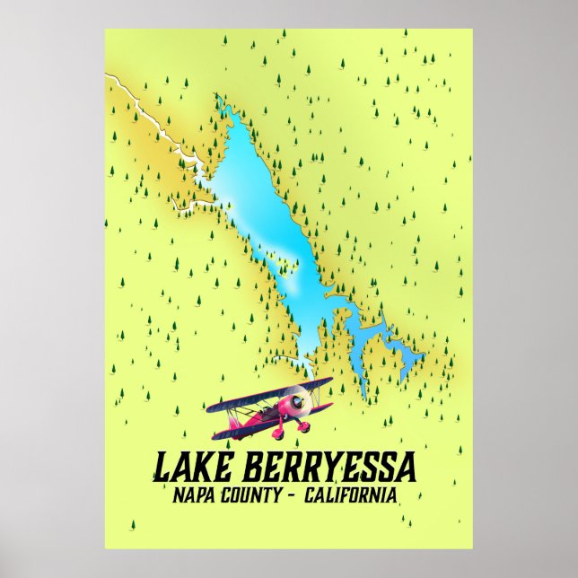 Poster lac berryessa Napa Comté, Californie (Devant)