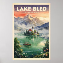 Lac Bled Slovénie Voyage Vintage