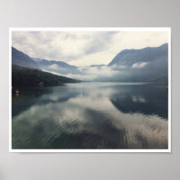 Lac Bohinj Slovénie Misty Mountain Water Photo