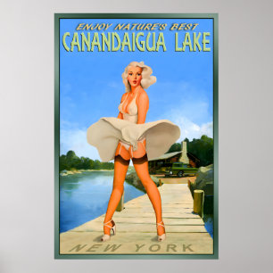 Poster LAC CANANDAIGUA New York -Marilyn Monroe Voyage