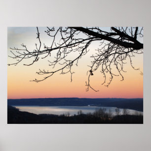 Poster Lac Cayuga au coucher du soleil