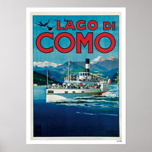 Poster Lac Como Italie vintage Travel