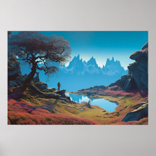 Poster Lac dans les hautes terres