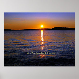 Poster Lac Dardanelle, coucher de soleil de l'Arkansas