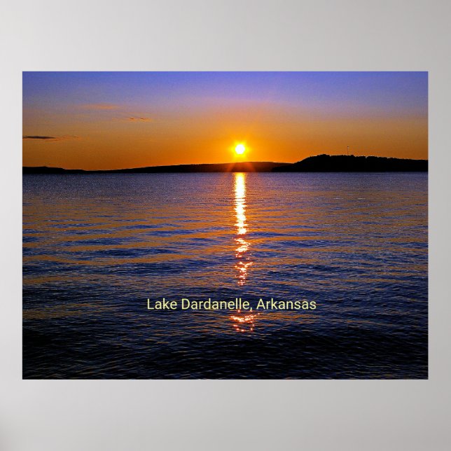 Poster Lac Dardanelle, coucher de soleil de l'Arkansas (Devant)