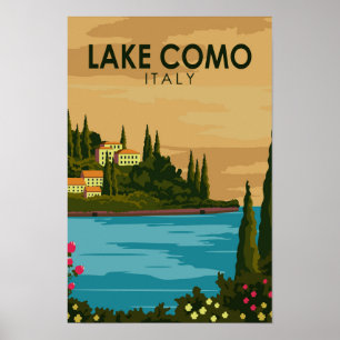 Poster Lac de Côme Italie Vintage 