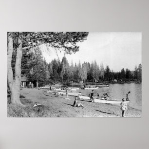 Poster Lac Diamond, Oregon Beach Swimmers Photographie