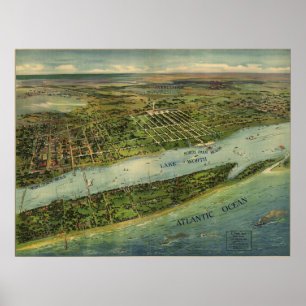 Poster Lac en valeur la carte panoramique d'oeil