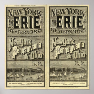 Poster Lac Érié et chemin de fer de l'Ouest