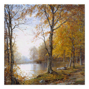 Poster Lac forest dans Automn