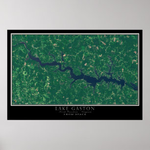 Poster Lac Gaston Caroline du Nord - satellite Virginie