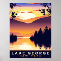 Lac George, NY, Coucher de soleil romantique, Voya
