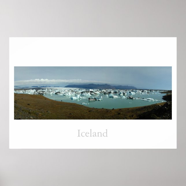Poster Lac Glacier Islande (Devant)
