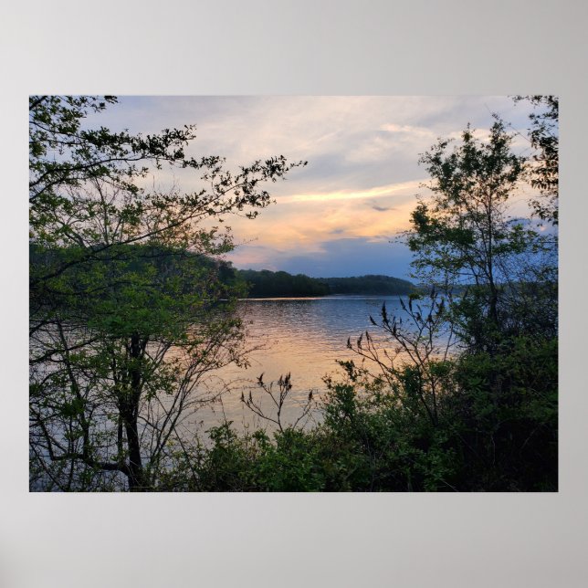 Poster Lac Hartwell Mountain Lake Sunset (Devant)