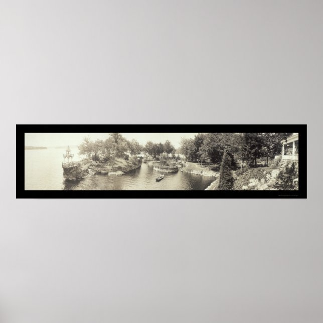 Poster Lac Hopatcong, photo NJ 1909 (Devant)