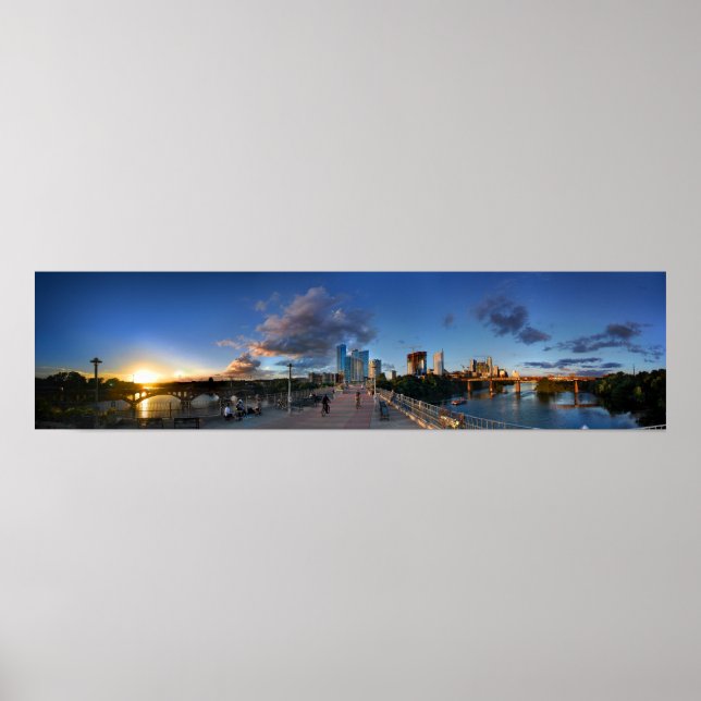 Poster Lac Ladybird Sunset en Austin, Texas (Devant)