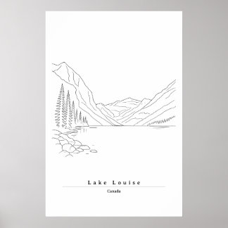 Poster Lac Louise Canada Art en ligne minimaliste de voya
