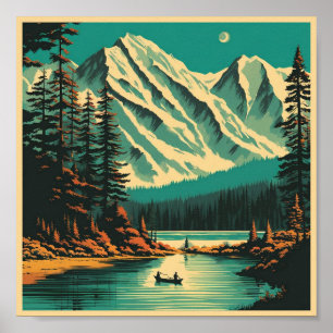 Poster Lac Louise Parc national de Banff Voyage Rétro