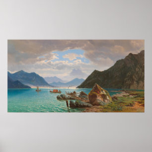 Poster Lac Lugano[1859] par François Roffiaen (1820-1898)