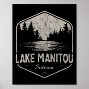 Poster Lac Manitou Indiana Outdoors Vintage