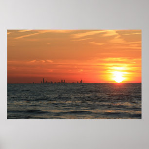 Poster Lac Michigan Sunset 1