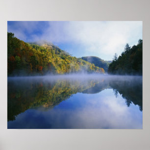 Poster Lac Millcreek et couleurs d'automne au lever du so