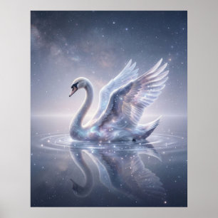 Poster Lac Miroir du Cygne Cosmique