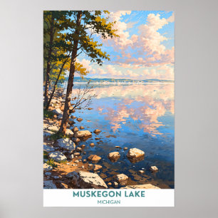 Poster Lac Muskegon, Michigan