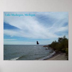 Poster Lac Muskegon Shoreline, Muskegon, Michigan