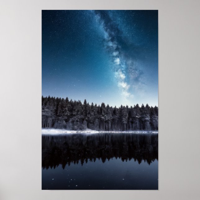 Poster Lac Nature Extérieur Paysage Calme Tranquille Rela (Devant)