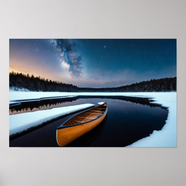 Poster Lac Nature Extérieur Paysage Calme Tranquille Rela (Devant)