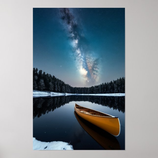 Poster Lac Nature Extérieur Paysage Calme Tranquille Rela (Devant)