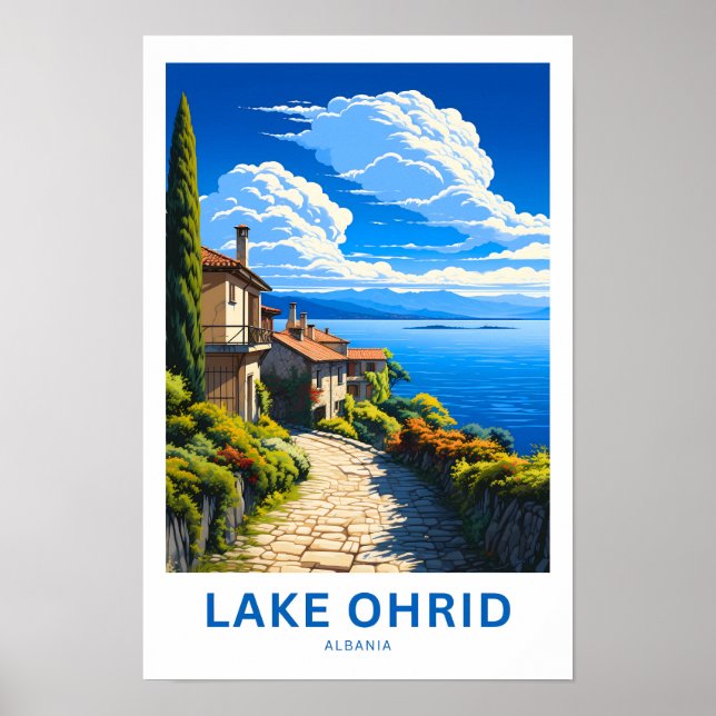 Poster Lac Ohrid Albanie Imprimer (Devant)