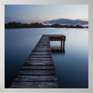 Poster Lac Ozarks Et Quai De Bateau