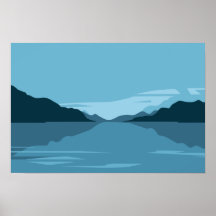 Lac Serein avec Paysage de Montagnes - Minimaliste