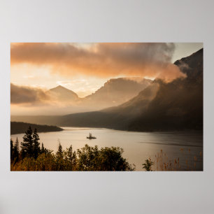 Poster Lac St. Mary   Parc national des Glaciers, Montana