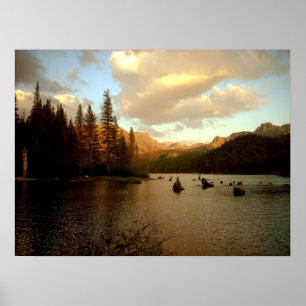 Poster Lac sunset